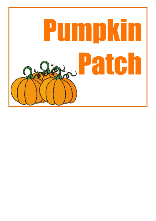 Pumpkin Patch Sign Printable pdf