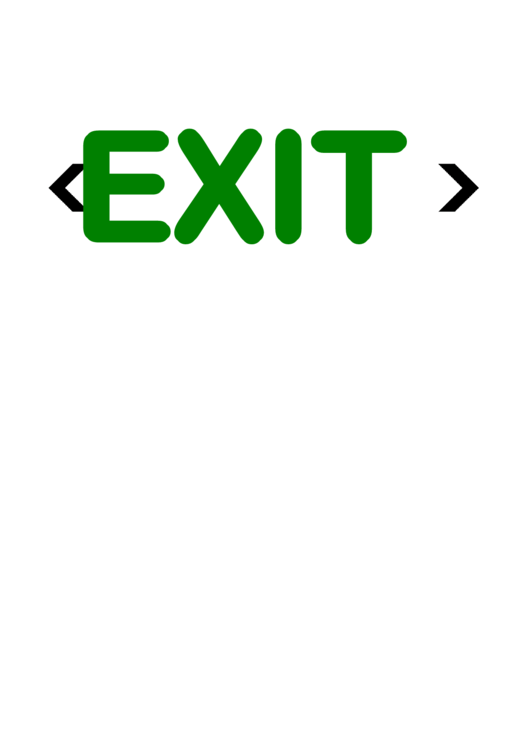Fillable Exit Green On White With Arrows Printable pdf