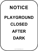 Playground Closed Sign