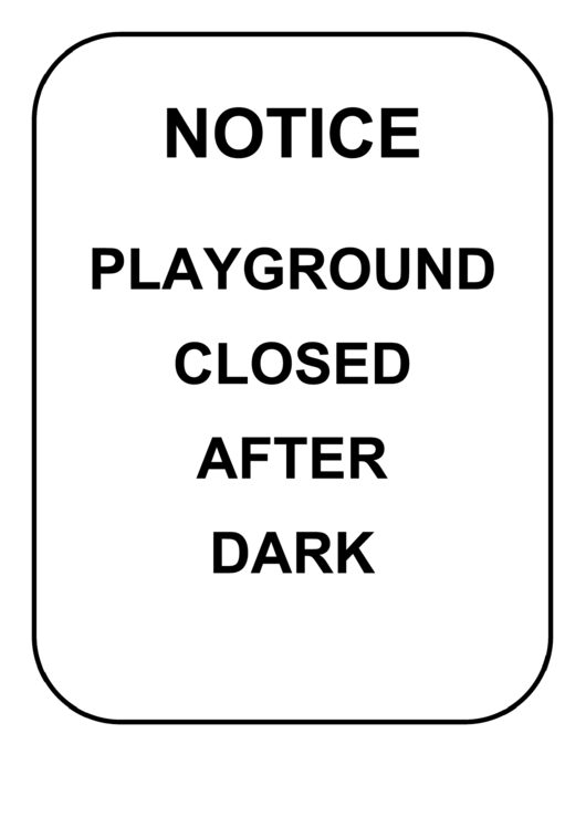 Playground Closed Sign Printable pdf