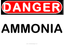 Ammonia Warning Sign Template
