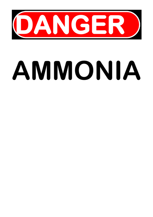 Ammonia Warning Sign Template Printable pdf