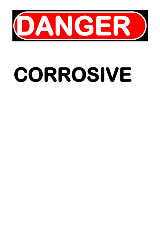 Corrosive Warning Sign Template Printable pdf