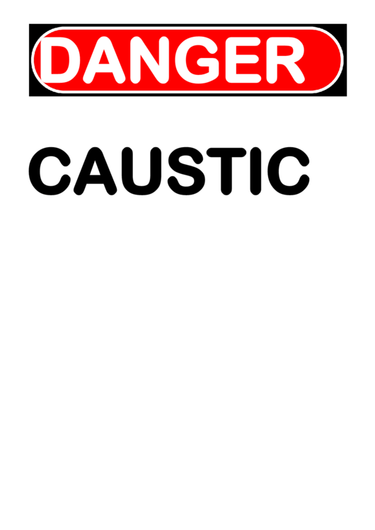 Caustic Warning Sign Template Printable pdf