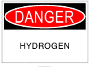 Hydrogen Gas Warning Sign Template