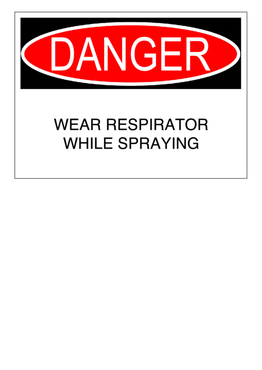 Wear Respirator Warning Sign Template Printable pdf