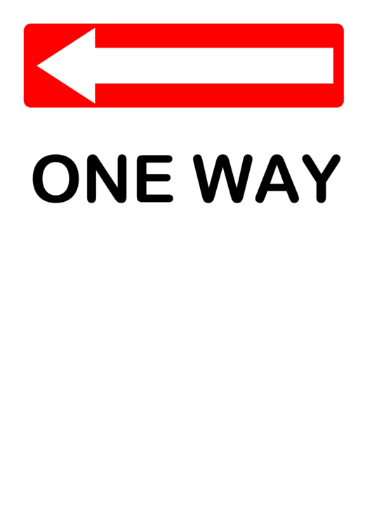 One Way Road Sign Printable pdf