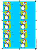 Penguin Gift Tag Template (blue/green)