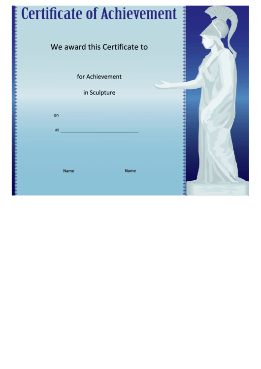 Sculpture Achievement Printable pdf