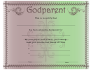 Godparent Certificate Template - Purple & Green