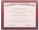 Church Leadership Certificate Template