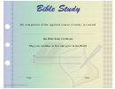 Bible Study Certificate Template