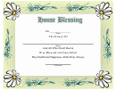 House Blessing Certificate Template - Daisies