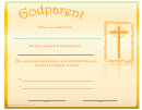 Godparent Certificate Template - Golden Cross