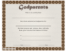 Godparents Certificate Template - Flower Border
