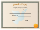 Serenity Prayer Certificate