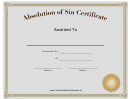 Absolution Of Sin Certificate