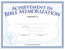 Bible Memorization Cross Certificate Template