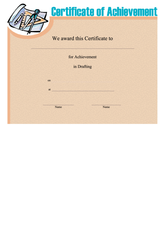 Drafting Achievement Printable pdf