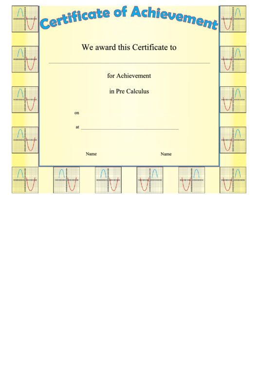 Pre-Calculus Achievement Printable pdf