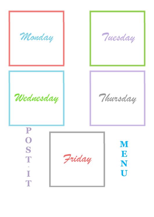 Post It Grid Template