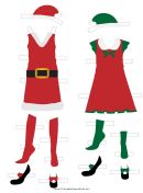 Christmas Paper Doll Outfit Template