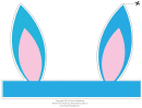 Foldable Turquoise Easter Bunny Ears Template