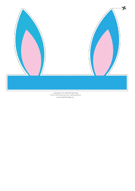 Foldable Turquoise Easter Bunny Ears Template Printable pdf