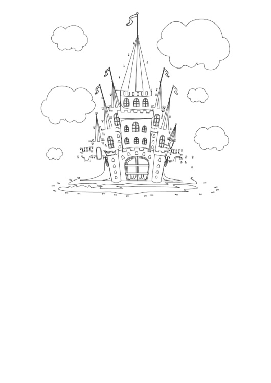 Princess Castle Dot-To-Dot Sheet Printable pdf
