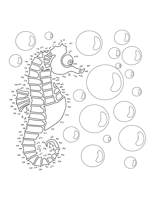 Sea Horse Dot-To-Dot Sheet Printable pdf