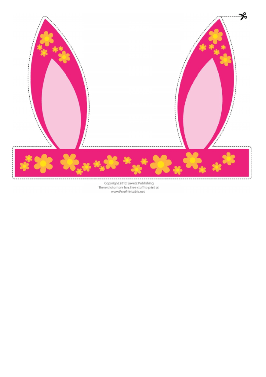 Flower Pattern Easter Bunny Ears Template Printable pdf