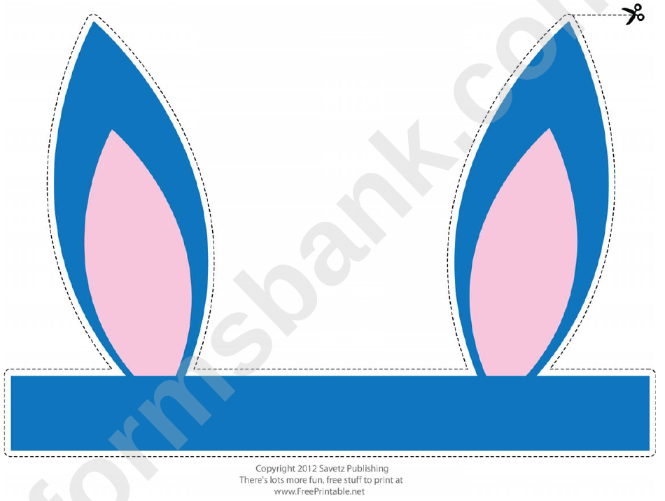 Blue Easter Bunny Ears Template