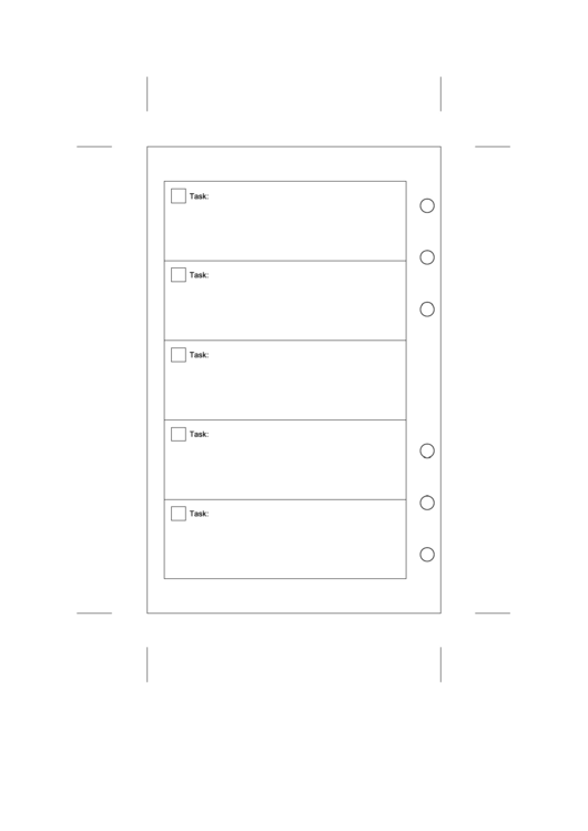 Task Planner Template - Perforated On Right Printable pdf