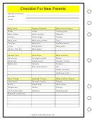 Checklist Template For New Parents - Right