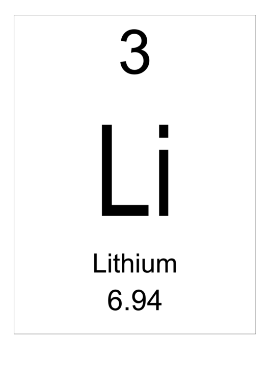 Element 003 - Lithium Printable pdf