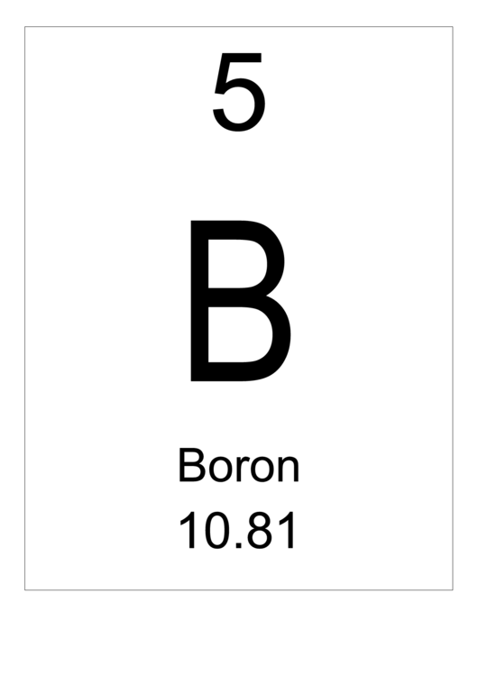 Element 005 - Boron Printable pdf