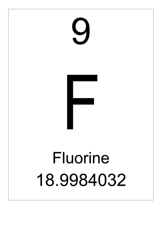 Element 009 - Fluorine Printable pdf