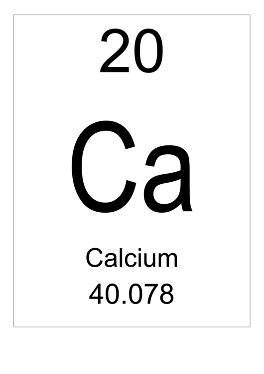 Element 020 - Calcium Printable pdf