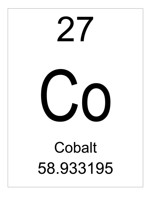 Element 027 - Cobalt Printable pdf