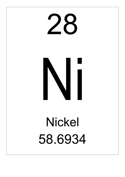 Element 028 - Nickel Printable pdf