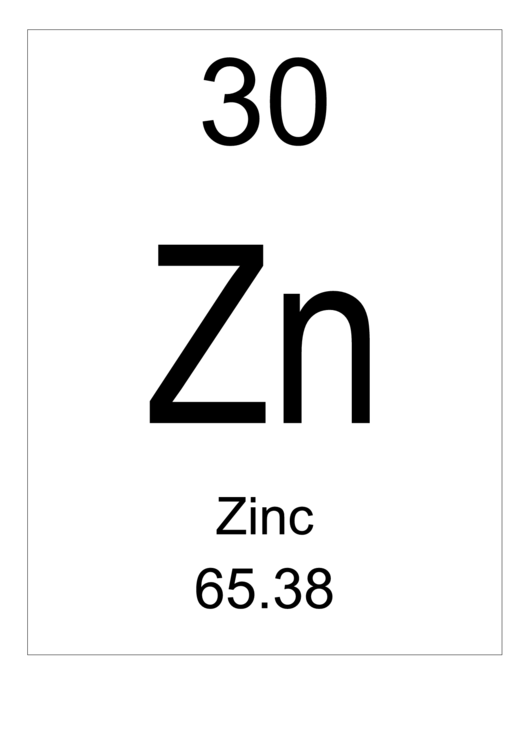 Element 030 - Zinc Printable pdf