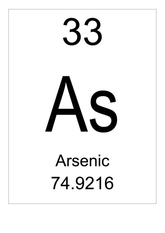 Element 033 - Arsenic Printable pdf