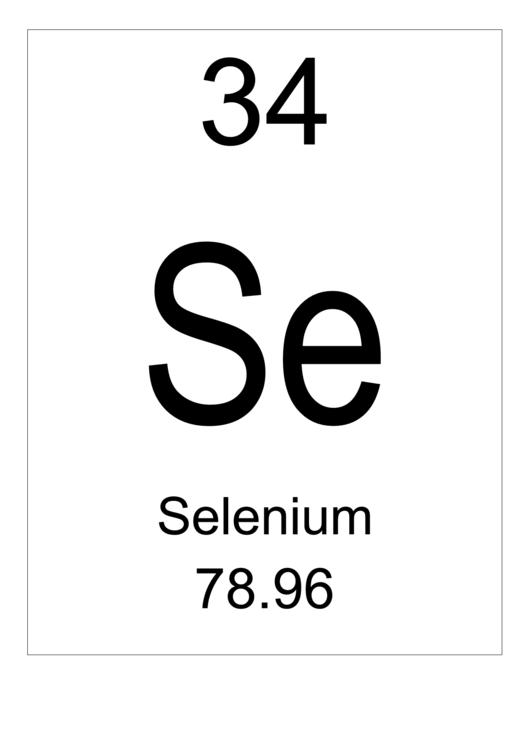 Element 034 - Selenium Printable pdf