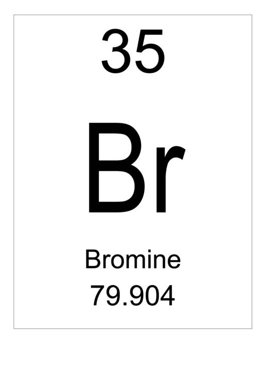 Element 035 - Bromine Printable pdf