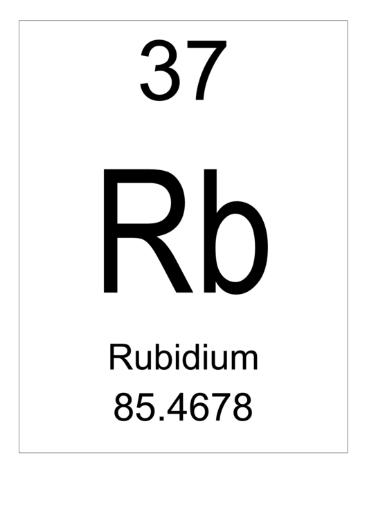 Element 037 - Rubidium Printable pdf