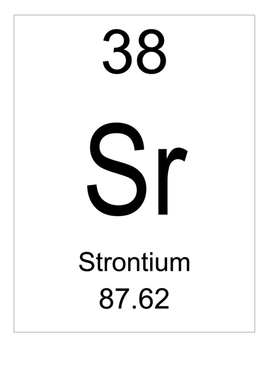 Element 038 - Strontium Printable pdf