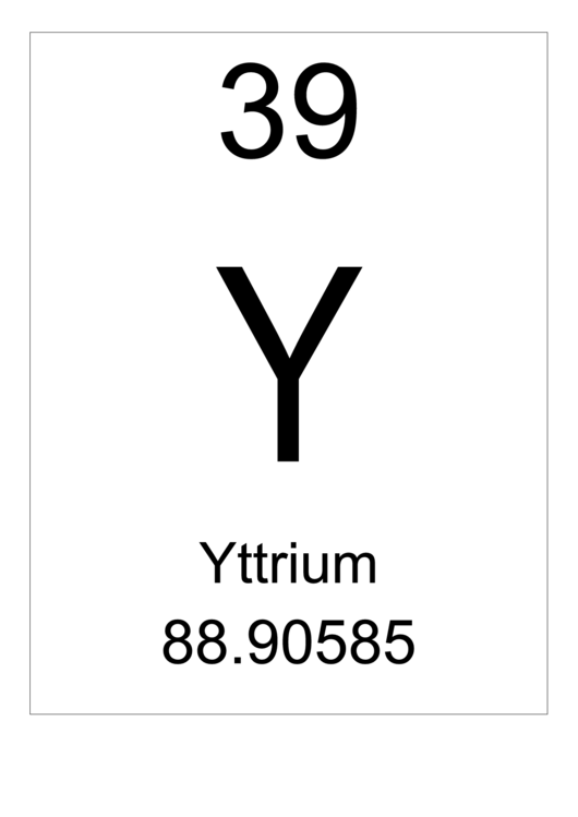 Element 039 - Yttrium Printable pdf