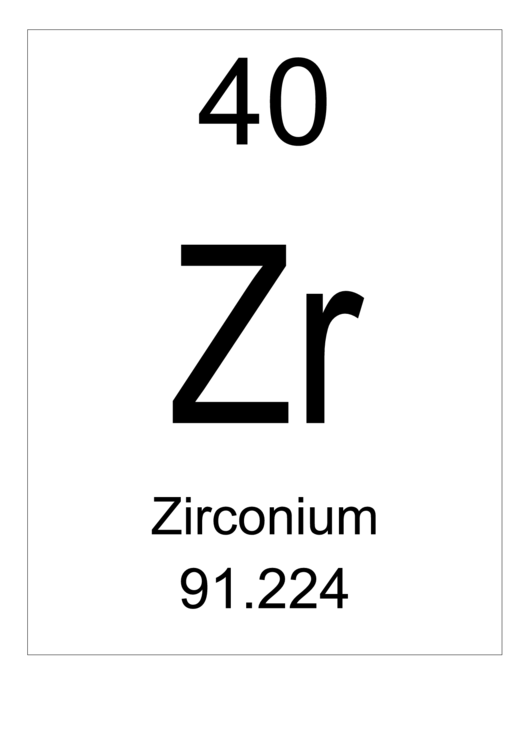 Element 040 - Zirconium Printable pdf