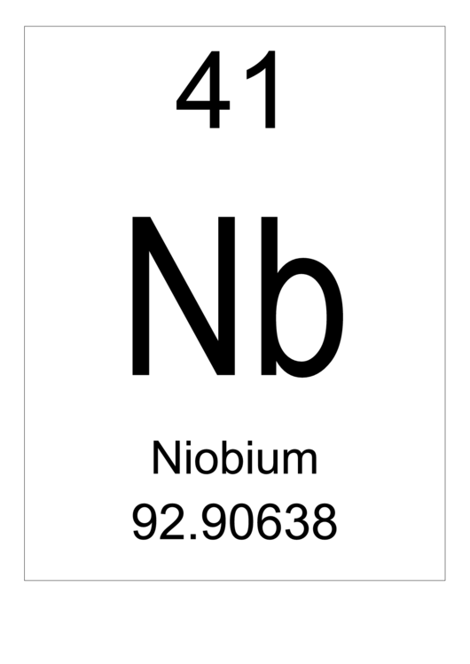 Element 041 - Niobium Printable pdf