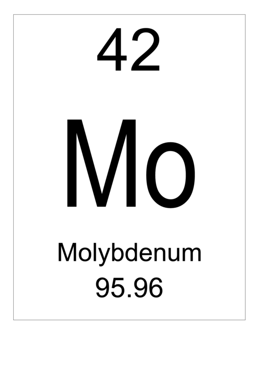 Element 042 - Molybdenum Printable pdf